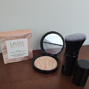 Laura Geller Baked Color Correcting Foundation And Retractable Kabuki Brush Set